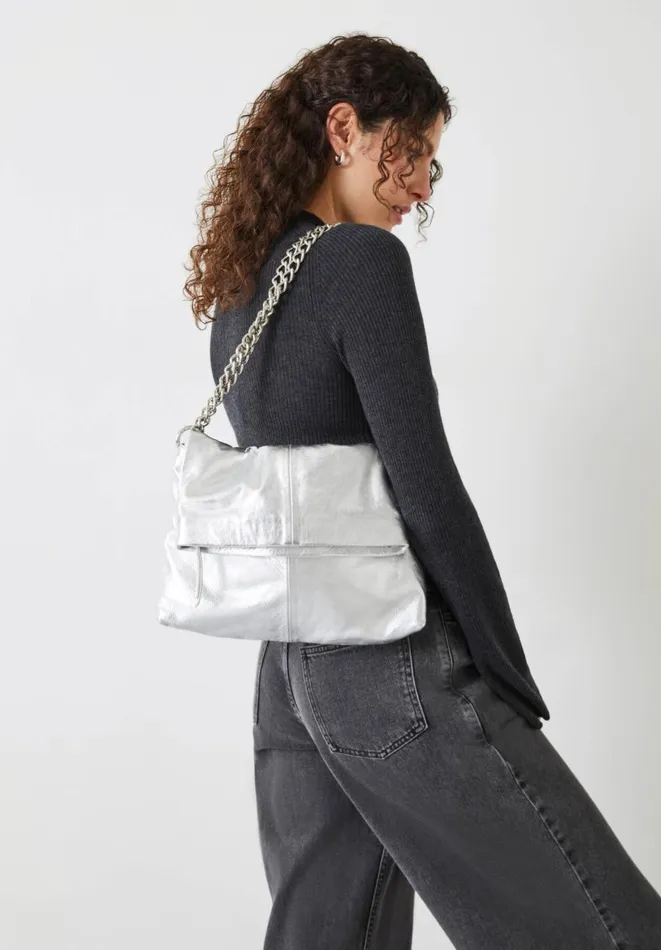 Hush Bags Women Perrie Chain Leather Crossbody Bag Silver Hush Bags Women Perrie Chain Leather Crossbody Bag Silver