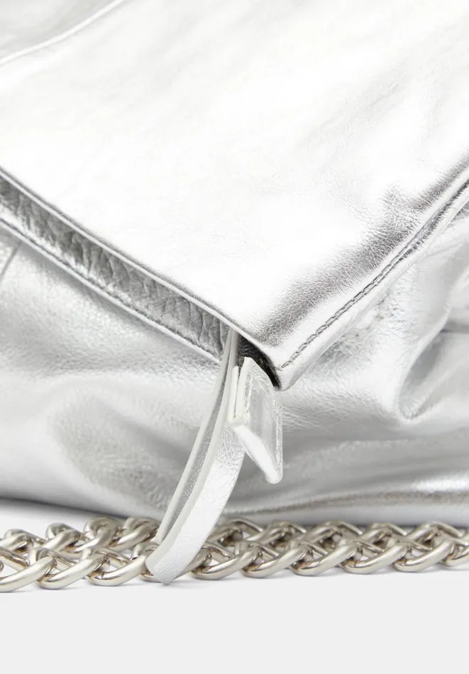 Hush Bags Women Perrie Chain Leather Crossbody Bag Silver Hush Bags Women Perrie Chain Leather Crossbody Bag Silver
