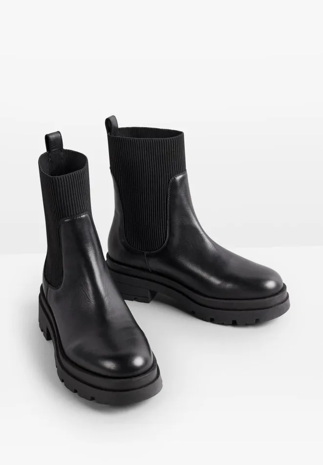 Hush Boots Women Pinner Leather Boots Black Hush Boots Women Pinner Leather Boots Black
