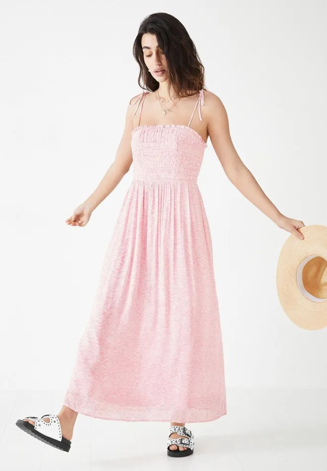 Hush Dresses Women Alessia Stripe Midi Dress Pink Little Lines