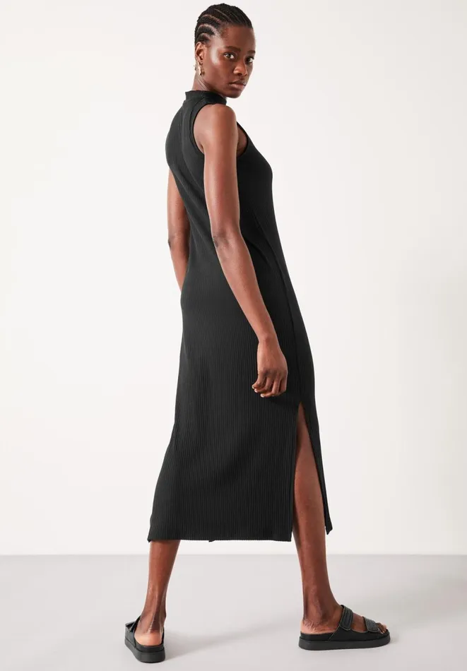 Hush Dresses Women Alexis Ribbed Jersey Midi Dress Black Hush Dresses Women Alexis Ribbed Jersey Midi Dress Black
