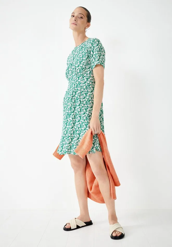 Hush Dresses Women Ashley Tea Dress Leafy Floral Green