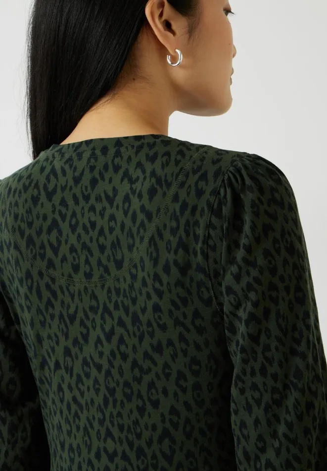 Hush Dresses Women Athena Jersey Cotton Tier Dress Animal Ikat Khaki Hush Dresses Women Athena Jersey Cotton Tier Dress Animal Ikat Khaki