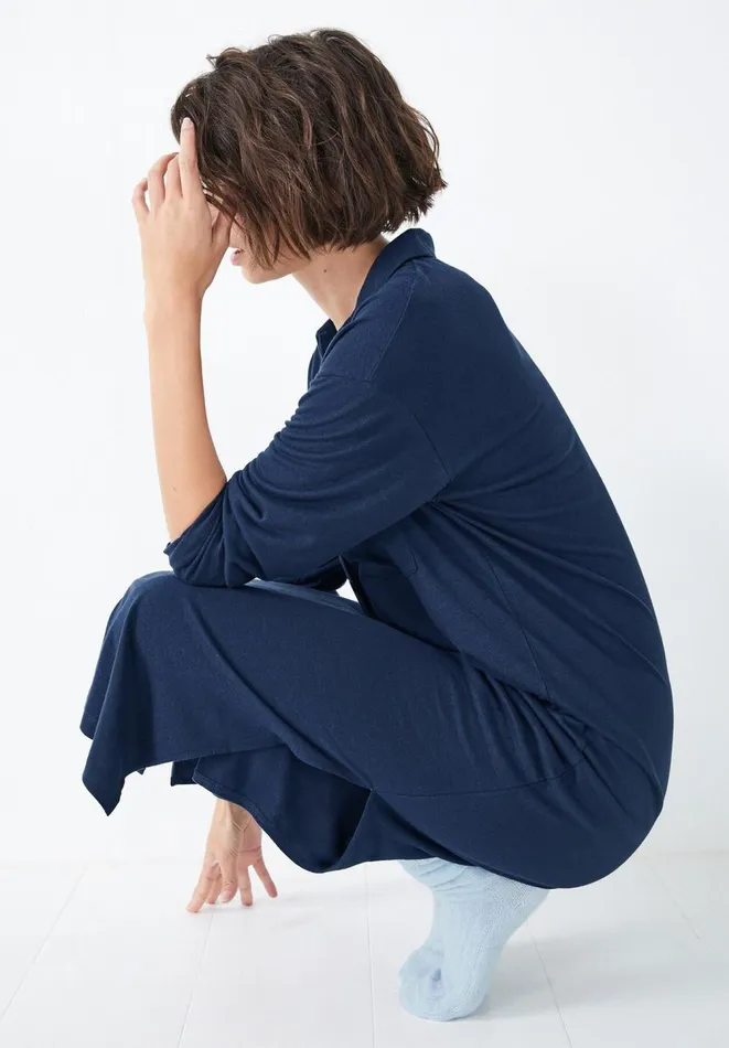 Hush Dresses Women Chesten Linen Blend Jersey Dress Midnight Navy Hush Dresses Women Chesten Linen Blend Jersey Dress Midnight Navy