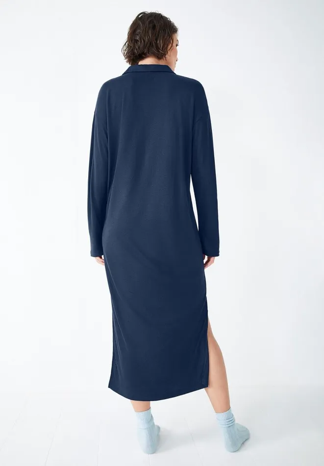 Hush Dresses Women Chesten Linen Blend Jersey Dress Midnight Navy Hush Dresses Women Chesten Linen Blend Jersey Dress Midnight Navy