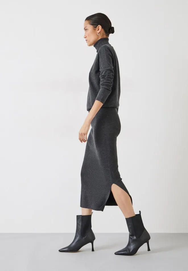 Hush Dresses Women Harper Roll Neck Midi Dress Charcoal Marl Hush Dresses Women Harper Roll Neck Midi Dress Charcoal Marl