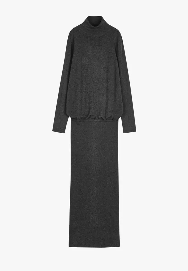 Hush Dresses Women Harper Roll Neck Midi Dress Charcoal Marl Hush Dresses Women Harper Roll Neck Midi Dress Charcoal Marl