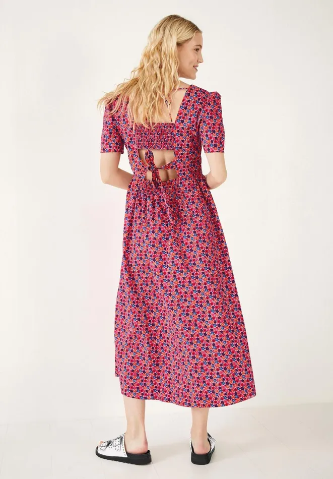 Hush Dresses Women Issy Prairie Midi Dress Retro Floral Pinks