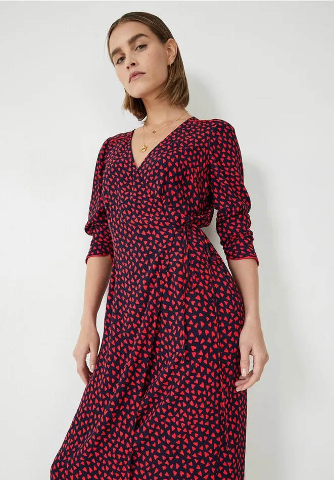 Hush Dresses Women Meghan Midi Wrap Dress Hearts Navyred Hush Dresses Women Meghan Midi Wrap Dress Hearts Navyred
