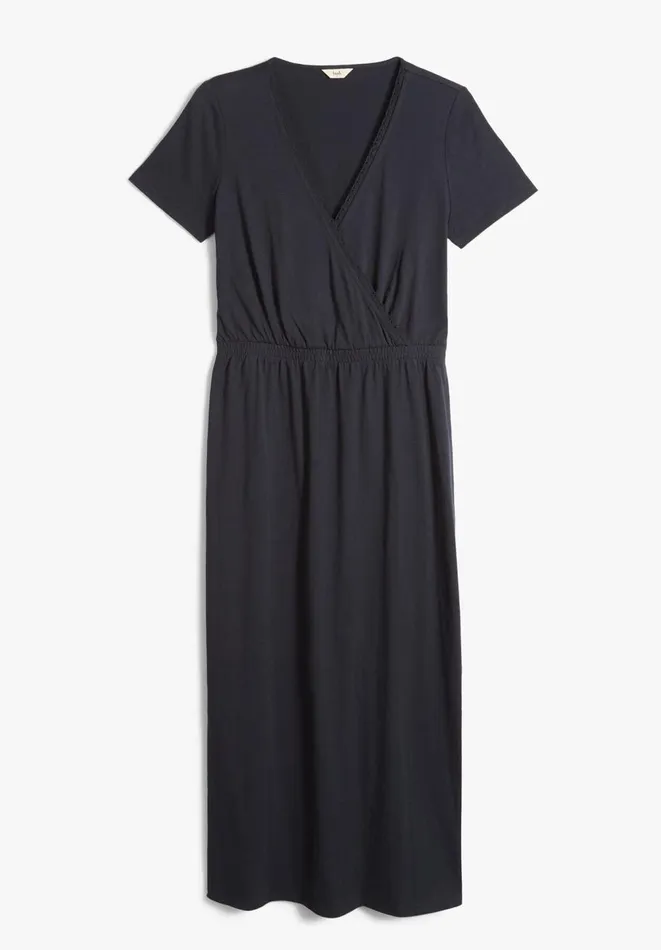 Hush Dresses Women Naila Lace Jersey Midi Dress Midnight Navy Hush Dresses Women Naila Lace Jersey Midi Dress Midnight Navy
