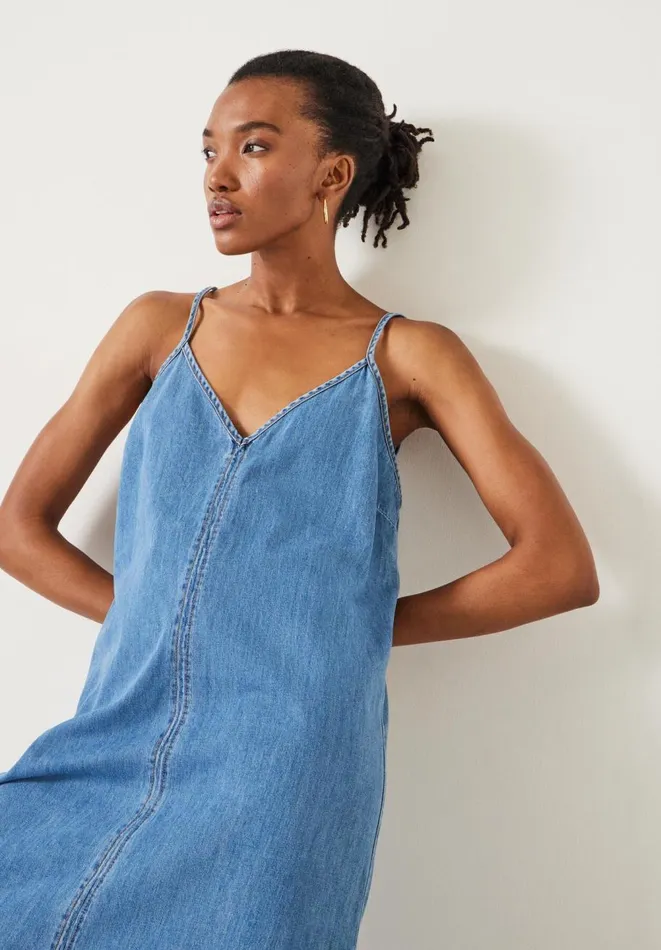 Hush Dresses Women Saskia Denim Slip Maxi Dress Light Blue Authentic Hush Dresses Women Saskia Denim Slip Maxi Dress Light Blue Authentic