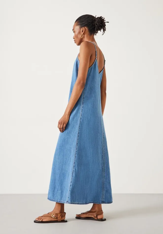 Hush Dresses Women Saskia Denim Slip Maxi Dress Light Blue Authentic Hush Dresses Women Saskia Denim Slip Maxi Dress Light Blue Authentic