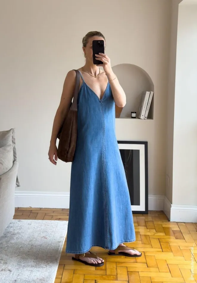 Hush Dresses Women Saskia Denim Slip Maxi Dress Light Blue Authentic Hush Dresses Women Saskia Denim Slip Maxi Dress Light Blue Authentic