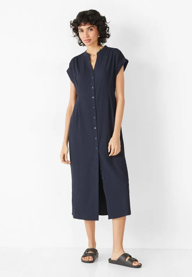 Hush Dresses Women Textured Posy Midi Dress Midnight