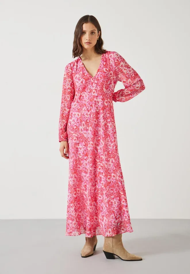 Hush Dresses Women Wray Volume Maxi Dress Painted Floral Pink