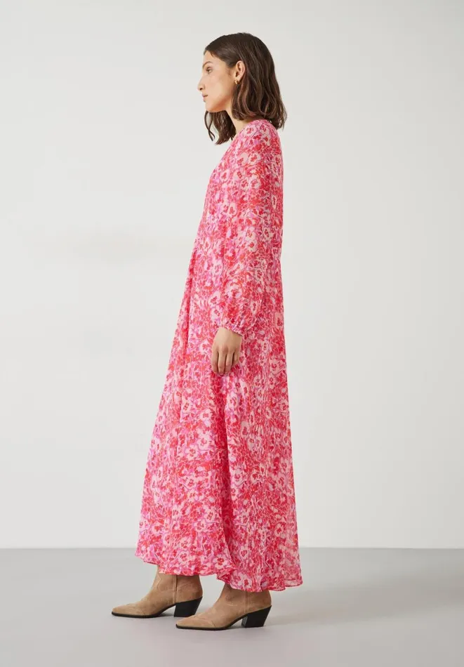 Hush Dresses Women Wray Volume Maxi Dress Painted Floral Pink Hush Dresses Women Wray Volume Maxi Dress Painted Floral Pink