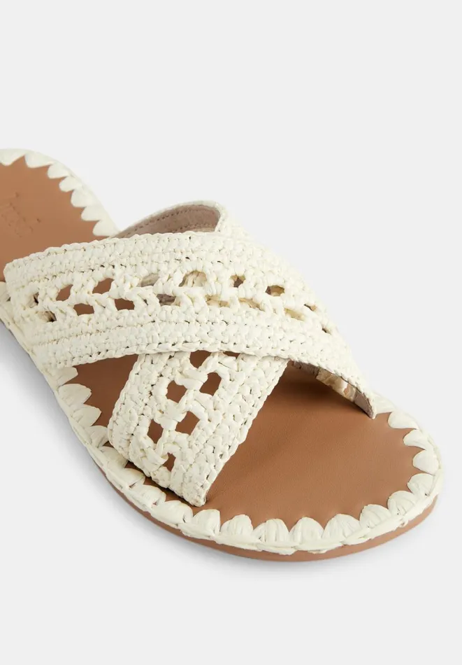 Hush Flats Women Azores Crochet Sandals Ecru Hush Flats Women Azores Crochet Sandals Ecru