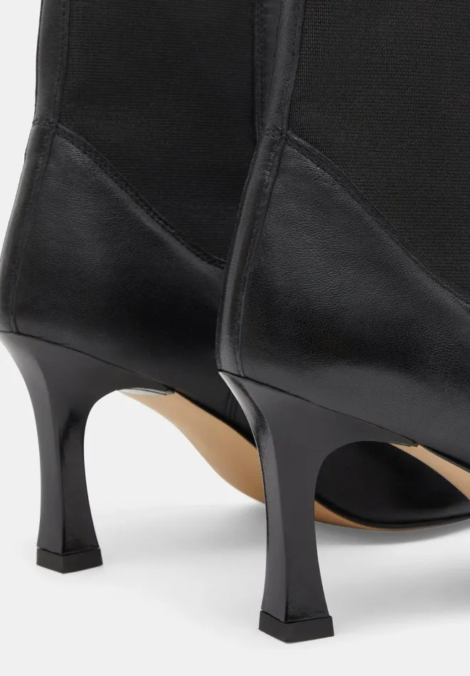 Hush Heels Women Leather Chelsea Stiletto Boots Black Hush Heels Women Leather Chelsea Stiletto Boots Black