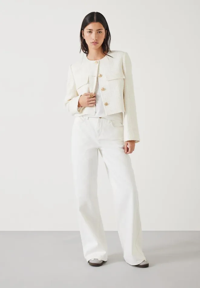 Hush Jackets and Coats Women Esti Boucle Jacket White Hush Jackets and Coats Women Esti Boucle Jacket White
