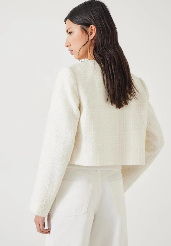 Hush Jackets and Coats Women Esti Boucle Jacket White Hush Jackets and Coats Women Esti Boucle Jacket White