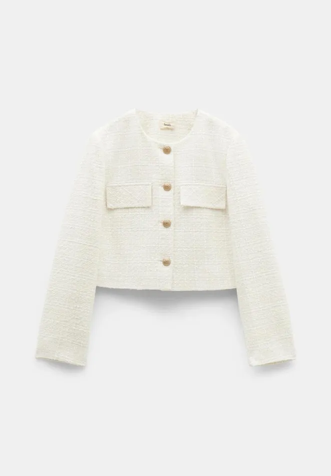 Hush Jackets and Coats Women Esti Boucle Jacket White Hush Jackets and Coats Women Esti Boucle Jacket White