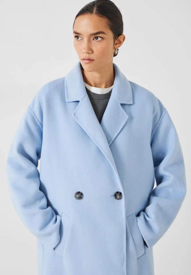 Hush Jackets and Coats Women Iris Relaxed Wool Blend Double Faced Coat Blue Hush Jackets and Coats Women Iris Relaxed Wool Blend Double Faced Coat Blue