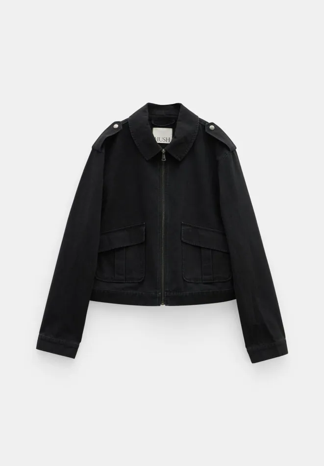 Hush Jackets and Coats Women Laurie Zip Up Utility Jacket Black Hush Jackets and Coats Women Laurie Zip Up Utility Jacket Black