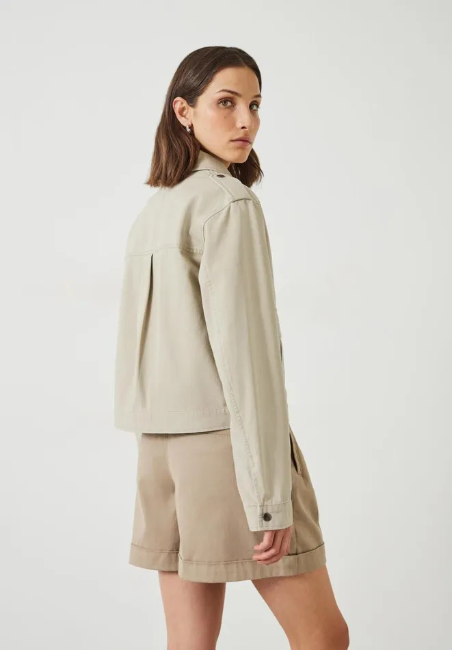 Hush Jackets and Coats Women Laurie Zip Up Utility Jacket Stone Hush Jackets and Coats Women Laurie Zip Up Utility Jacket Stone