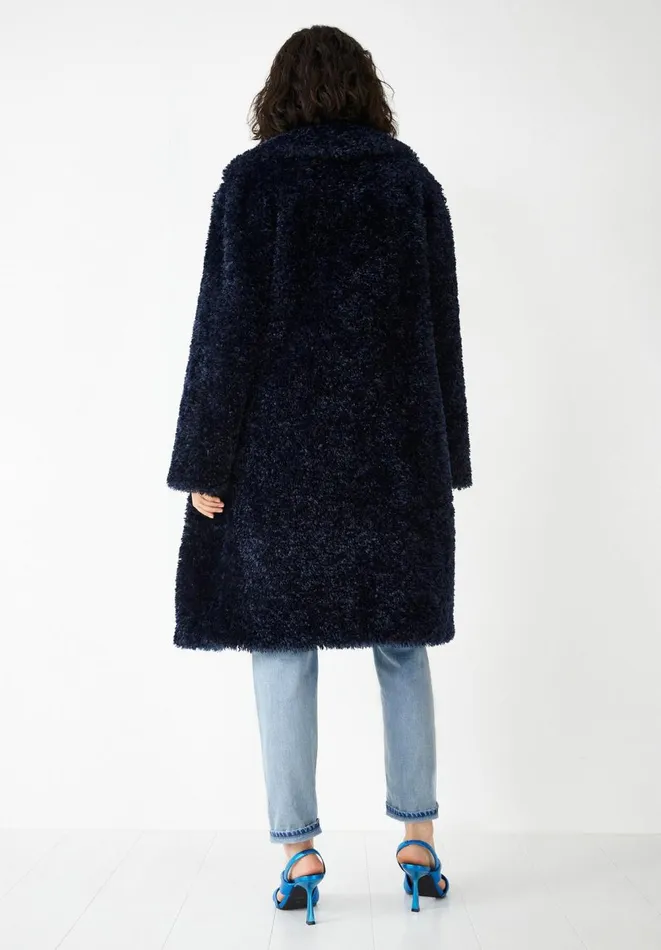 Hush Jackets and Coats Women Leighton Textured Faux Fur Coat Midnight Navy Hush Jackets and Coats Women Leighton Textured Faux Fur Coat Midnight Navy