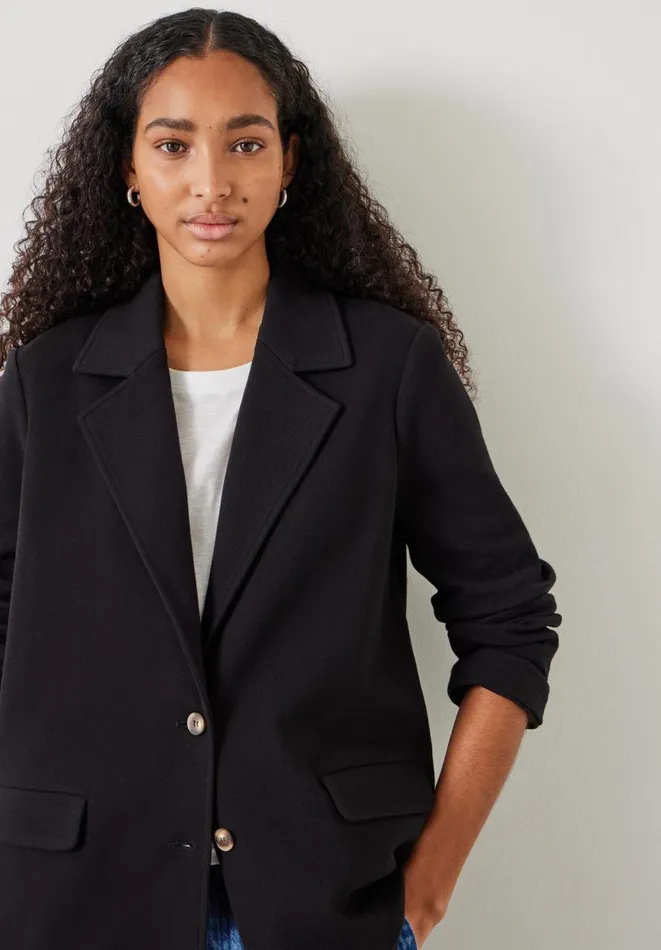 Hush Jackets and Coats Women Maddison Relaxed Jersey Blazer Black Hush Jackets and Coats Women Maddison Relaxed Jersey Blazer Black
