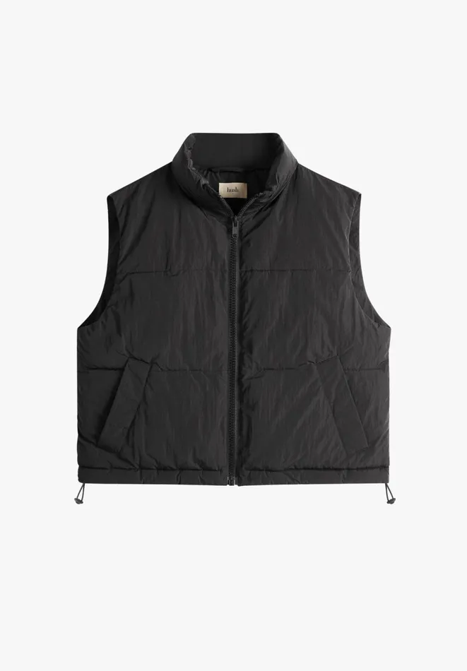 Hush Jackets and Coats Women Otta Cropped Gilet Black Hush Jackets and Coats Women Otta Cropped Gilet Black
