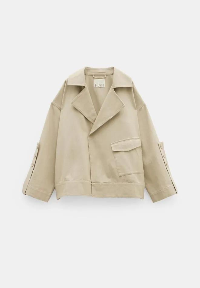 Hush Jackets and Coats Women Renee Relaxed Cotton Jacket Sand Hush Jackets and Coats Women Renee Relaxed Cotton Jacket Sand