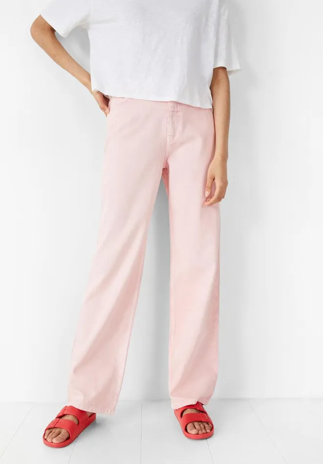Hush Jeans Women Remy Straight Slouch Jeans Pink Hush Jeans Women Remy Straight Slouch Jeans Pink