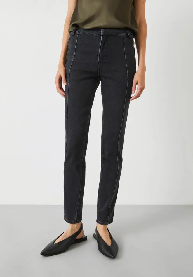Hush Jeans Women Seamed Detail Biker Jeans Black Hush Jeans Women Seamed Detail Biker Jeans Black