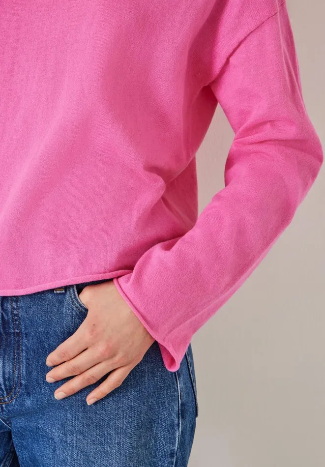 Hush Jumpers and Cardigans Women Aarani Open Neck Linen Top Pink Hush Jumpers and Cardigans Women Aarani Open Neck Linen Top Pink