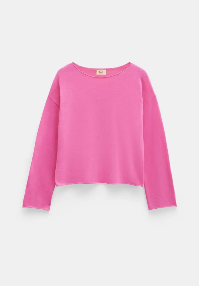 Hush Jumpers and Cardigans Women Aarani Open Neck Linen Top Pink Hush Jumpers and Cardigans Women Aarani Open Neck Linen Top Pink