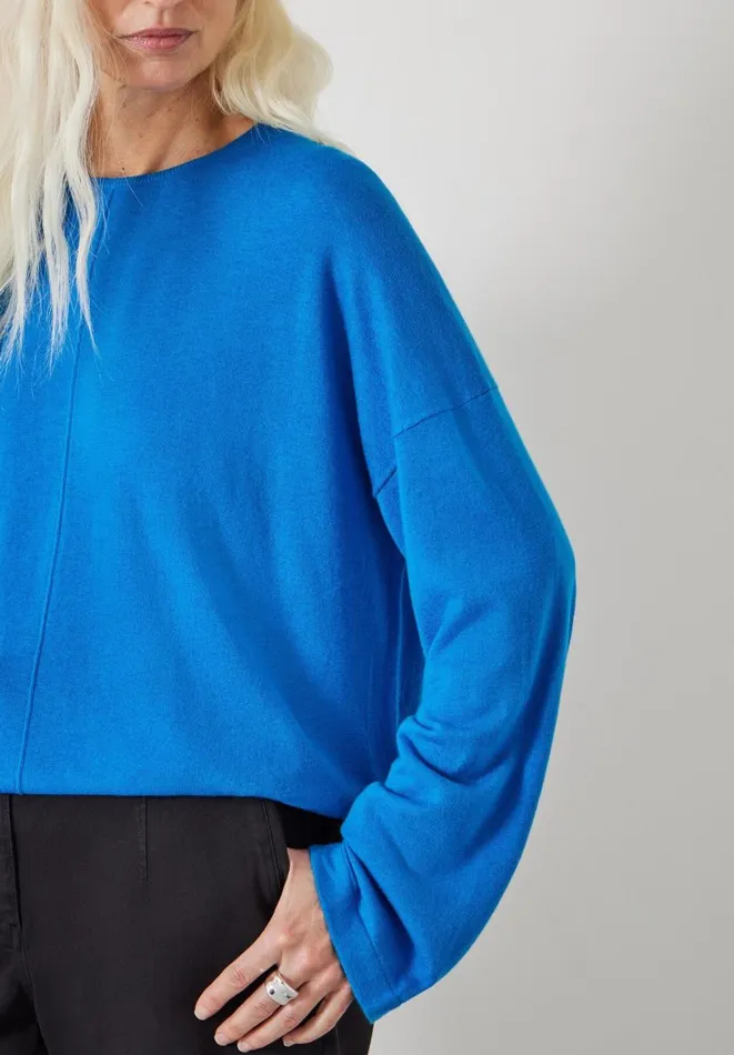 Hush Jumpers and Cardigans Women Fleur Wide Sleeve Wool Jumper Bright Blue Hush Jumpers and Cardigans Women Fleur Wide Sleeve Wool Jumper Bright Blue