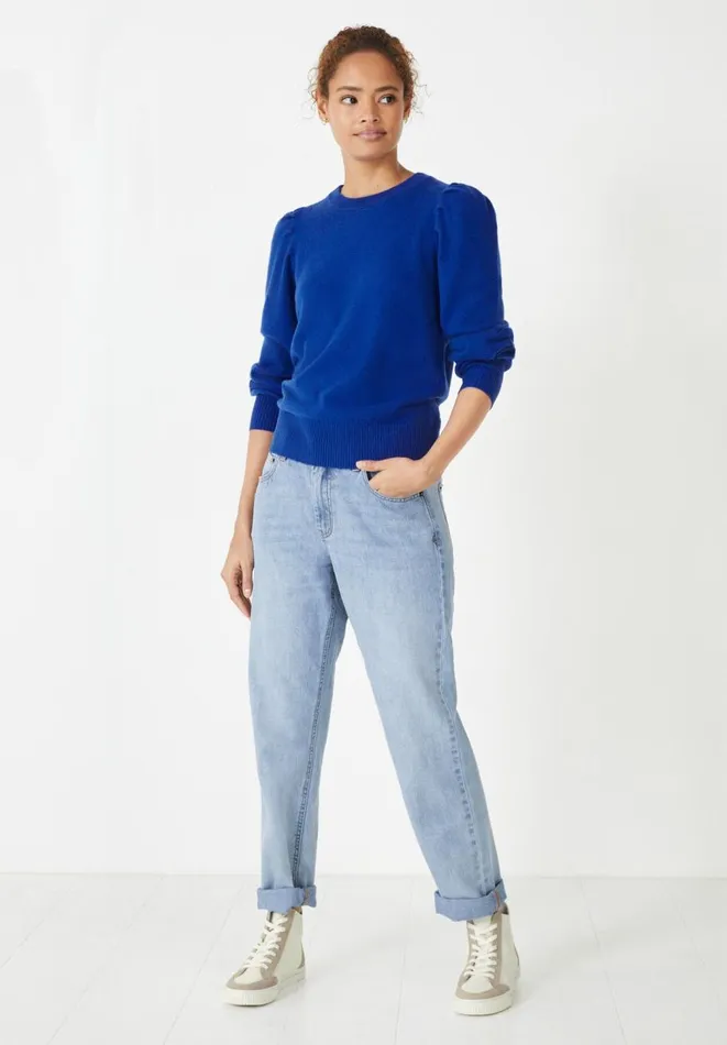 Hush Jumpers and Cardigans Women Lilah Sleeve Detail Knitted Jumper Bright Blue Hush Jumpers and Cardigans Women Lilah Sleeve Detail Knitted Jumper Bright Blue