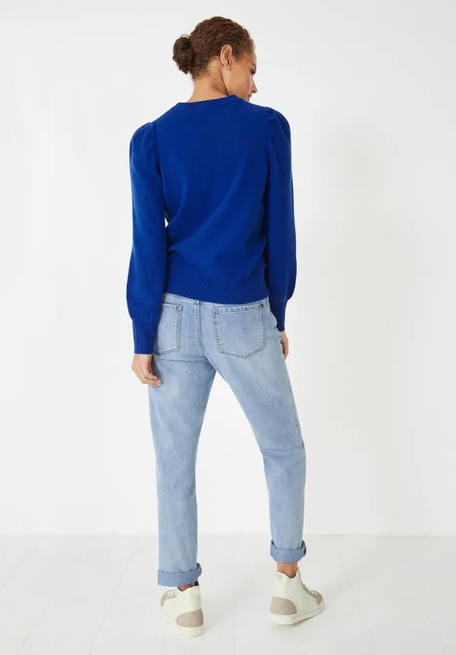 Hush Jumpers and Cardigans Women Lilah Sleeve Detail Knitted Jumper Bright Blue Hush Jumpers and Cardigans Women Lilah Sleeve Detail Knitted Jumper Bright Blue