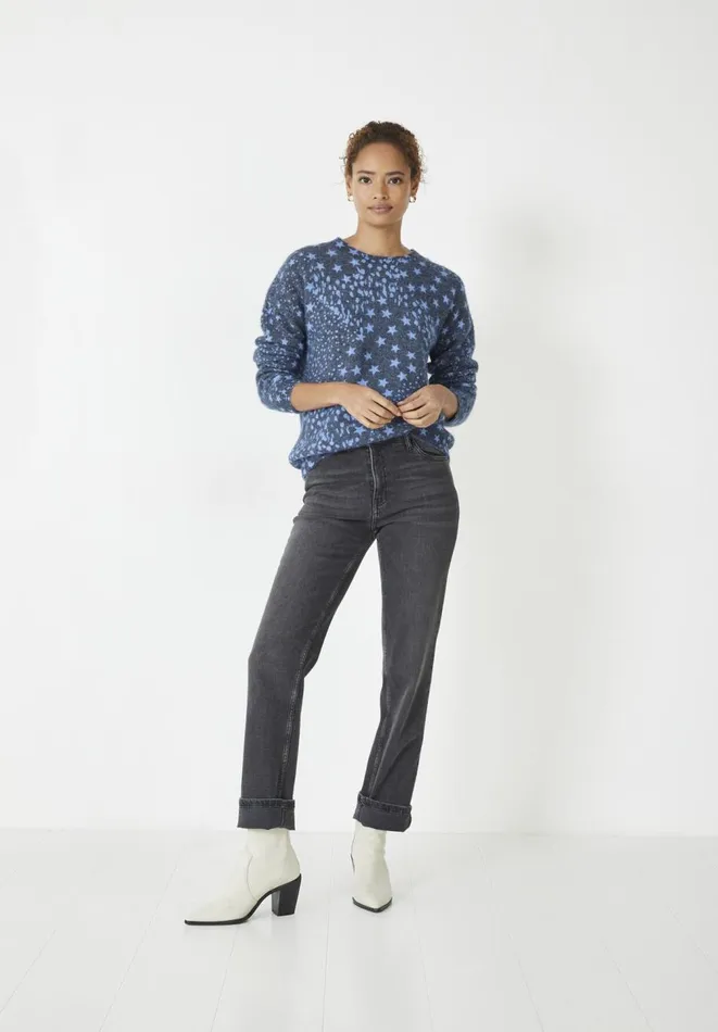 Hush Jumpers and Cardigans Women Olivia Printed Crew Jumper Patchwork Star Blackblue Hush Jumpers and Cardigans Women Olivia Printed Crew Jumper Patchwork Star Blackblue