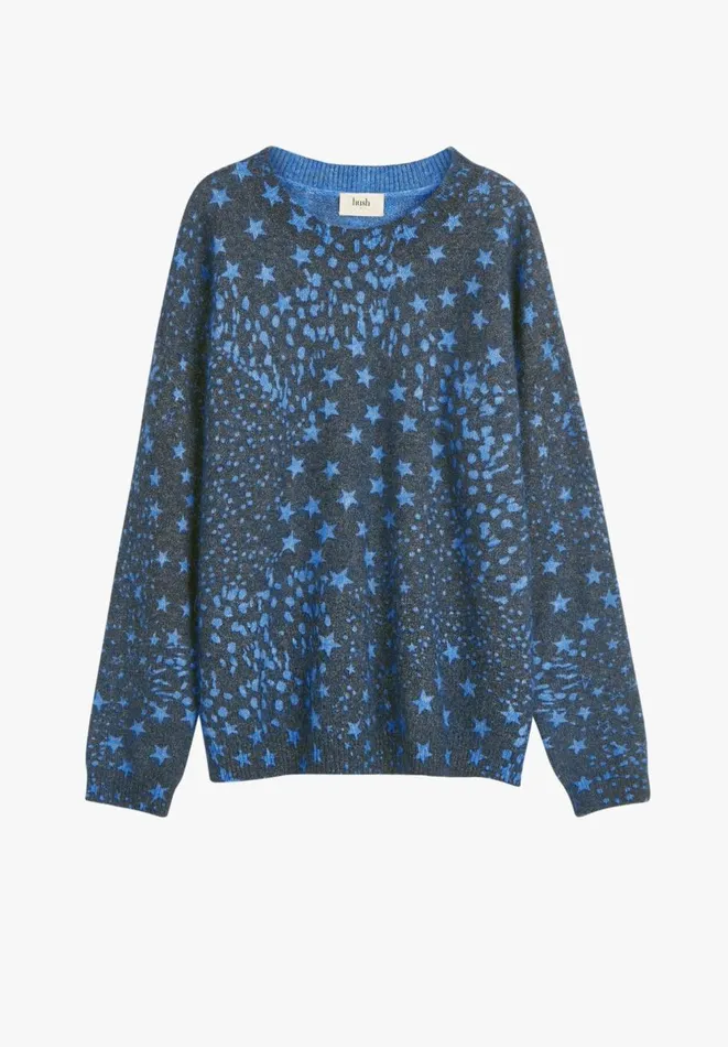 Hush Jumpers and Cardigans Women Olivia Printed Crew Jumper Patchwork Star Blackblue Hush Jumpers and Cardigans Women Olivia Printed Crew Jumper Patchwork Star Blackblue