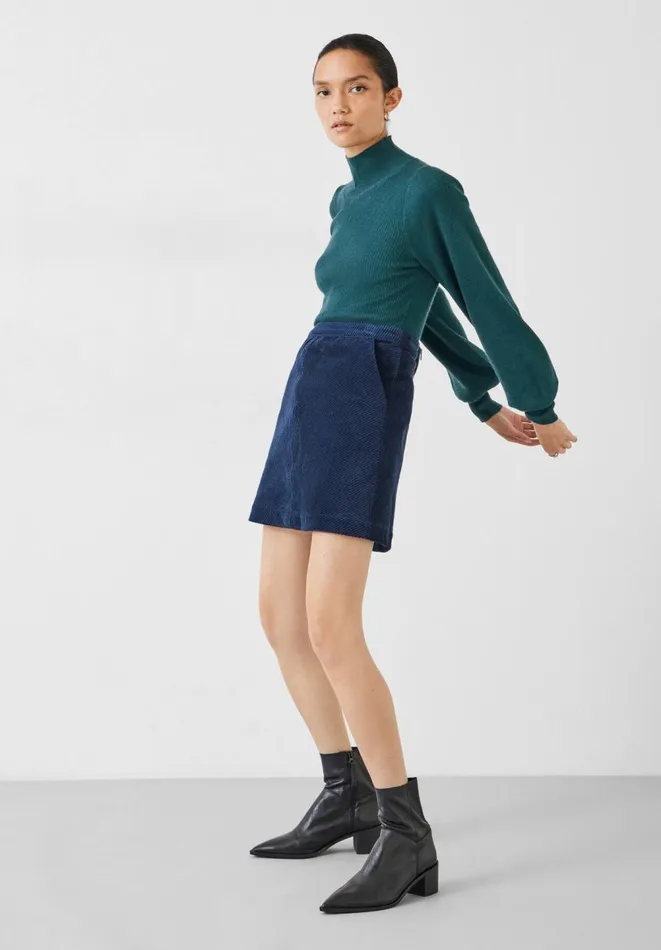 Hush Jumpers and Cardigans Women Ribbed Sleeve Roll Neck Jumper Deep Teal Hush Jumpers and Cardigans Women Ribbed Sleeve Roll Neck Jumper Deep Teal