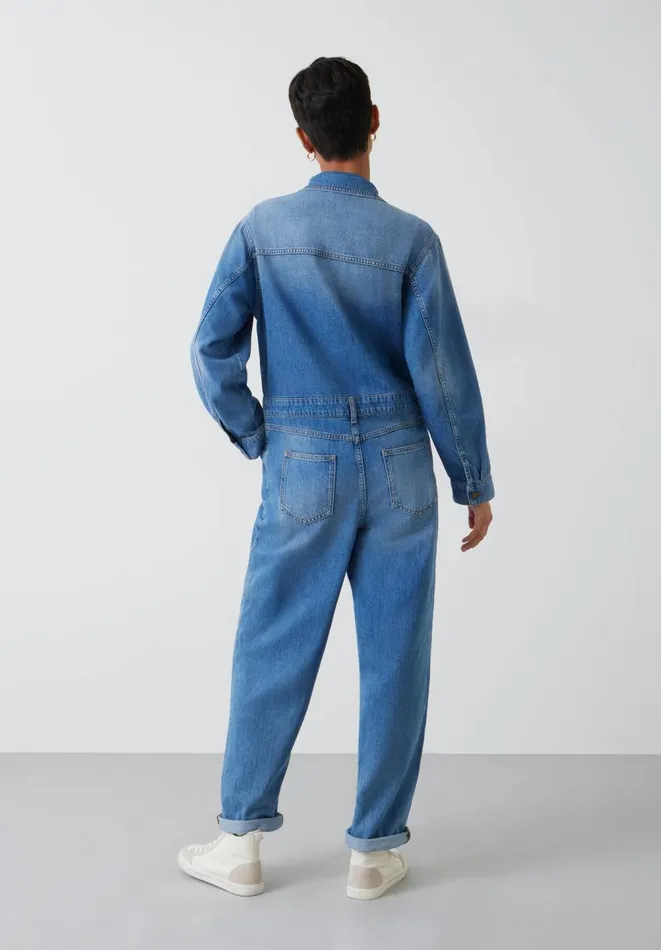 Hush Jumpsuits Women Celia Denim Boilersuit Light Blue Wash
