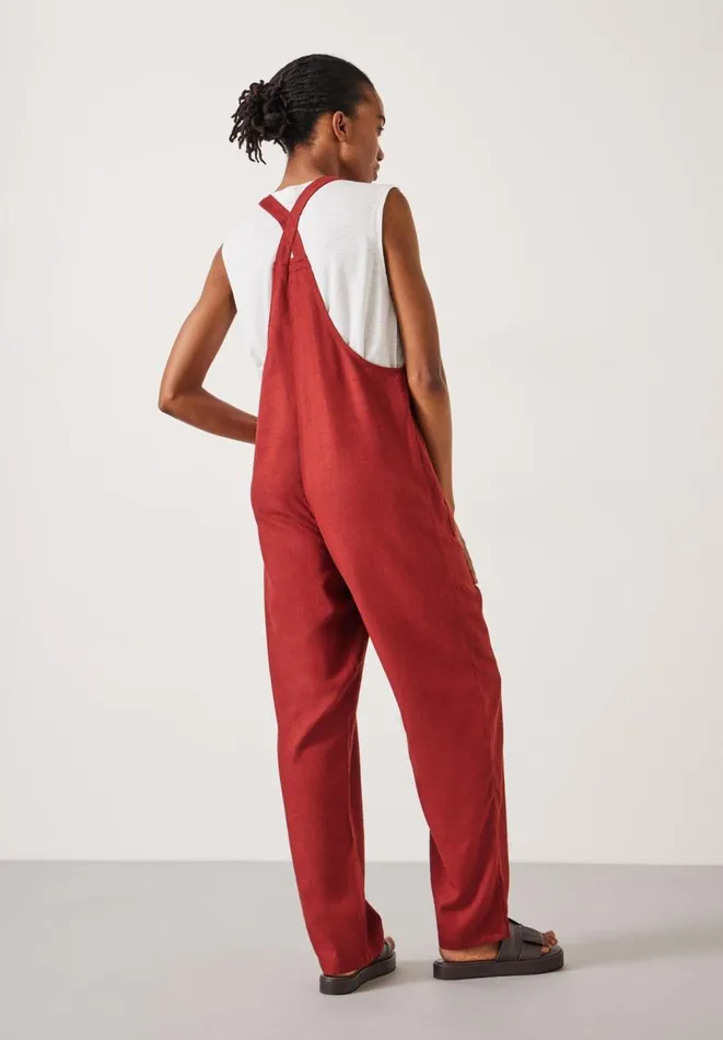 Hush Jumpsuits Women Eliza Linen Blend Dungarees Rust Hush Jumpsuits Women Eliza Linen Blend Dungarees Rust