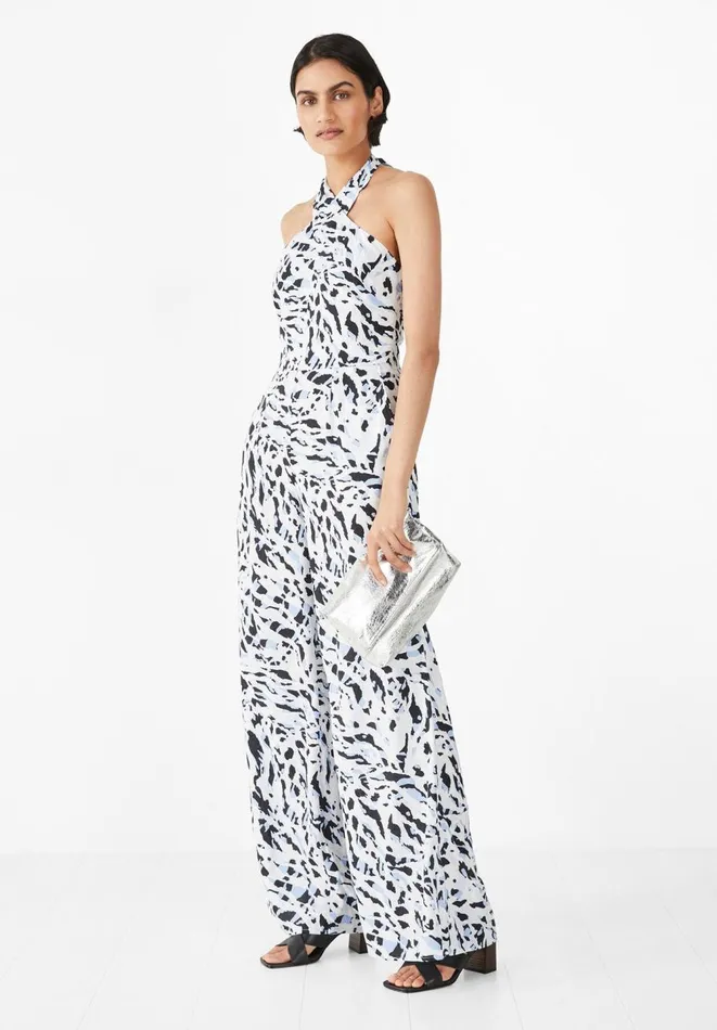 Hush Jumpsuits Women Lorne Halterneck Jumpsuit Zebra Ecru Multi Hush Jumpsuits Women Lorne Halterneck Jumpsuit Zebra Ecru Multi