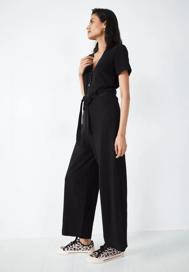Hush Jumpsuits Women VNeck Jersey Jumpsuit Black Hush Jumpsuits Women VNeck Jersey Jumpsuit Black