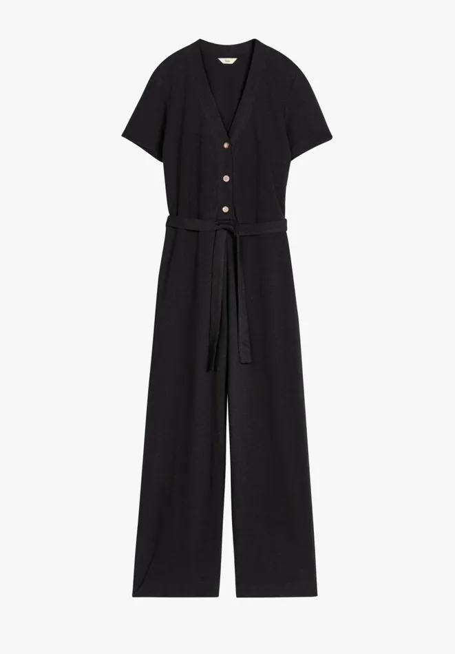 Hush Jumpsuits Women VNeck Jersey Jumpsuit Black Hush Jumpsuits Women VNeck Jersey Jumpsuit Black