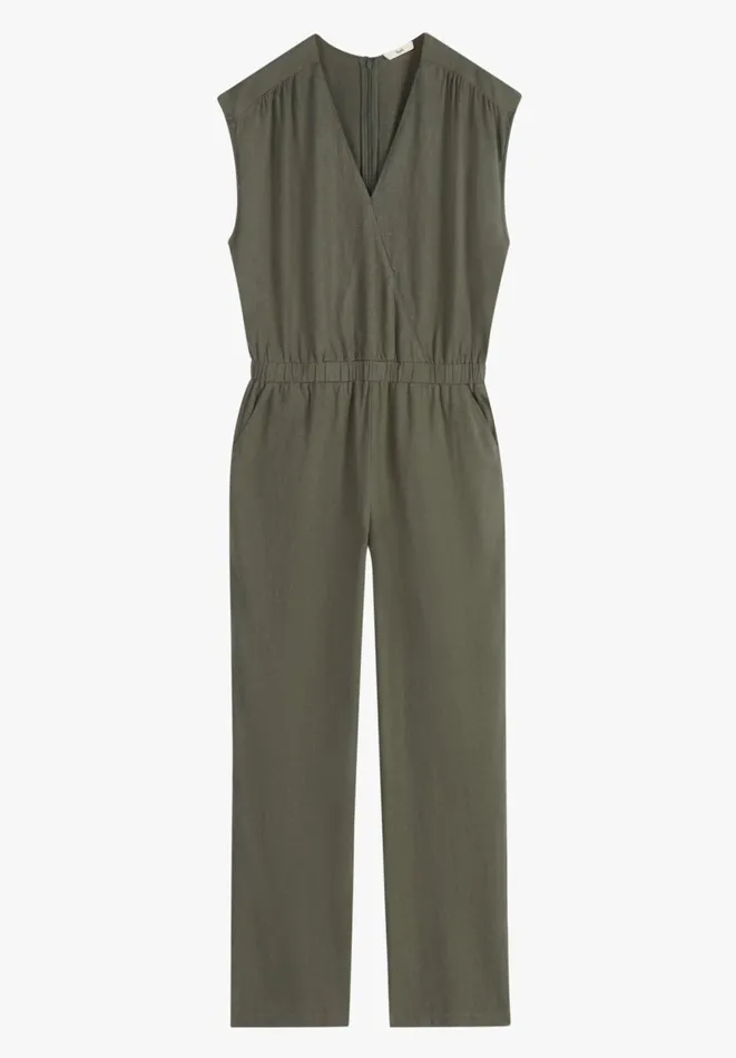 Hush Jumpsuits Women Wrap Linen Blend Jumpsuit Vetiver Hush Jumpsuits Women Wrap Linen Blend Jumpsuit Vetiver