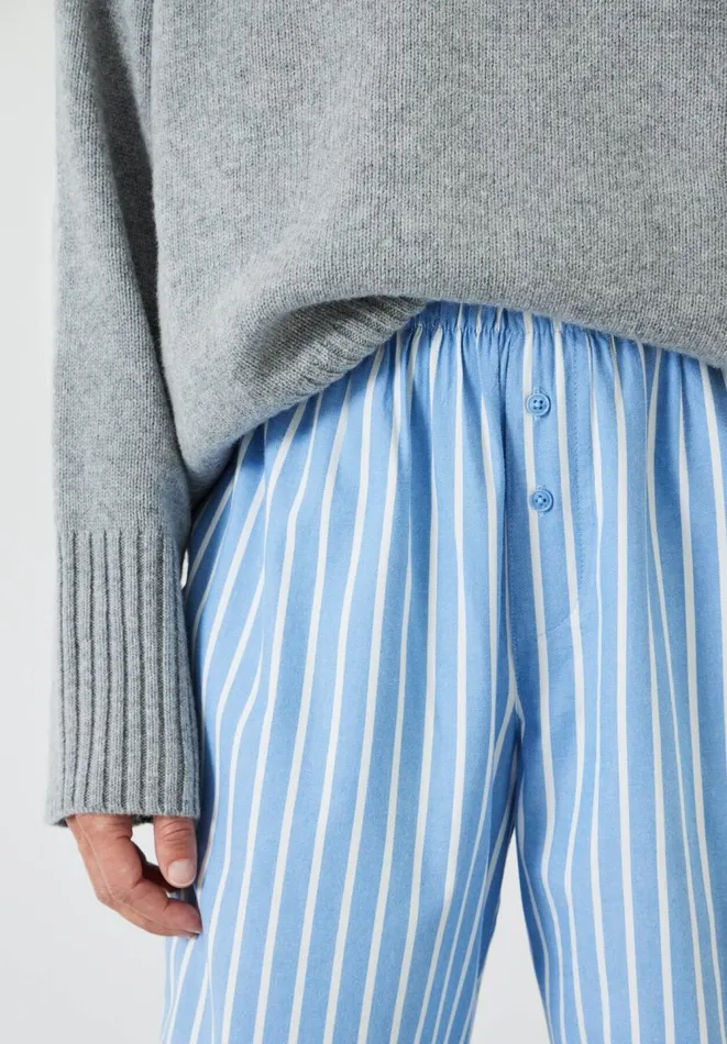 Hush Pyjamas and Nightwear Women Amita Brushed Cotton Blend Pyjama Trousers Blueecru Stripe Hush Pyjamas and Nightwear Women Amita Brushed Cotton Blend Pyjama Trousers Blueecru Stripe