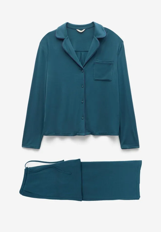 Hush Pyjamas and Nightwear Women Arion Jersey Pyjamas Teal Hush Pyjamas and Nightwear Women Arion Jersey Pyjamas Teal
